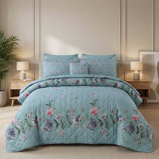 Salma Hassan 7 Pcs Summer Comforter Set 918 - View 4 - Hania Textile