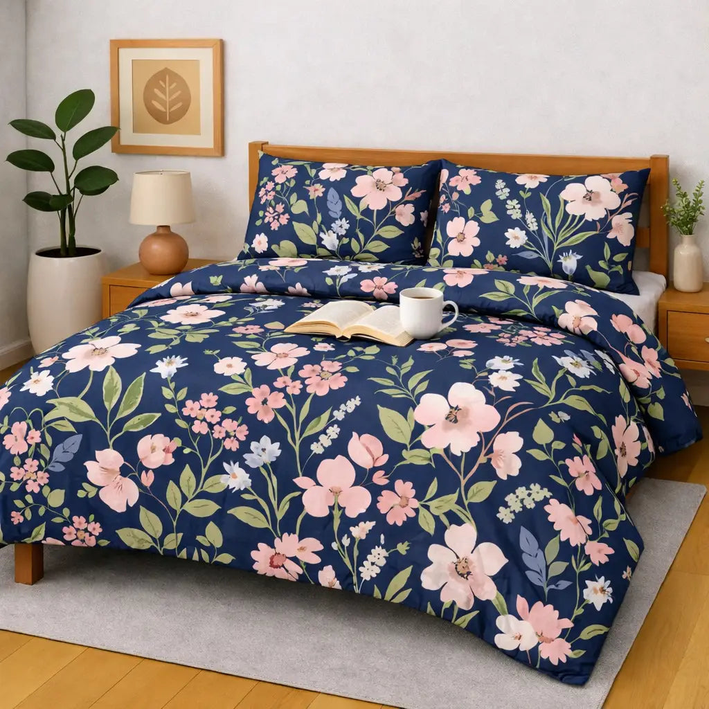 Pure Cotton 3pc Bedsheet Set WF-207 - Hania TextileHania Textile
