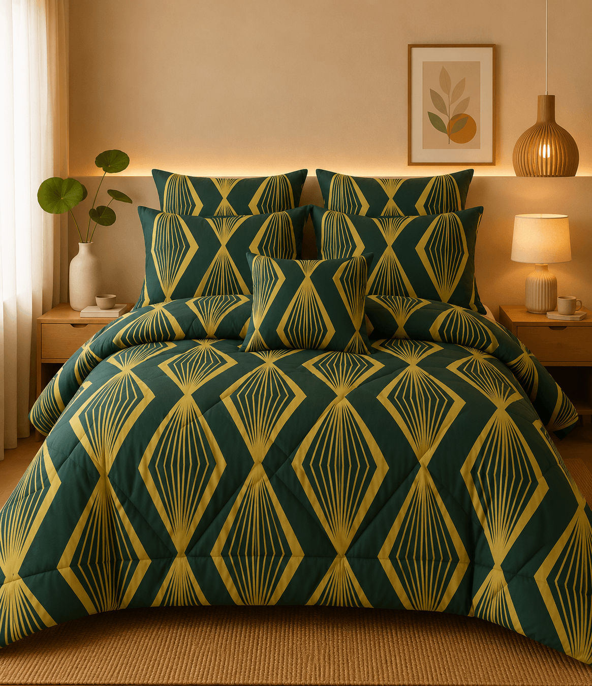 7 Pcs Comforter Set Mh-806 - Hania Textile
