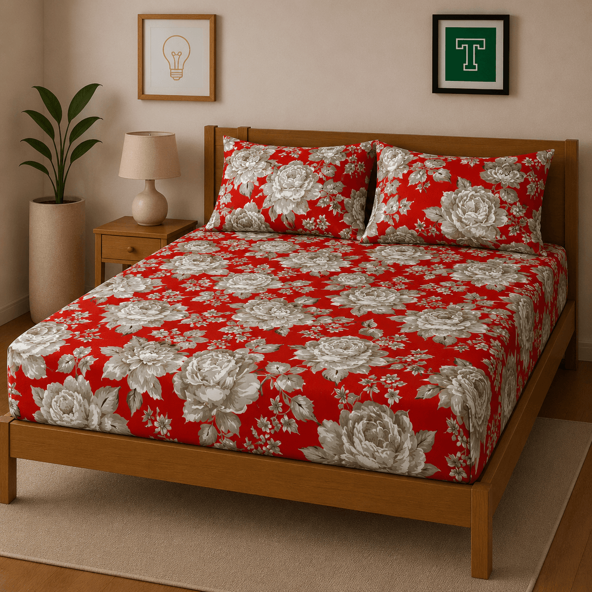 3pc Fitted Cotton Bedsheet Set WF-620 - Hania Textile