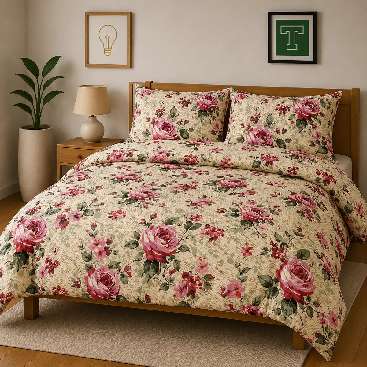 Pure Cotton 3pc Bedsheet Set WF-470 - Hania TextileHania Textile