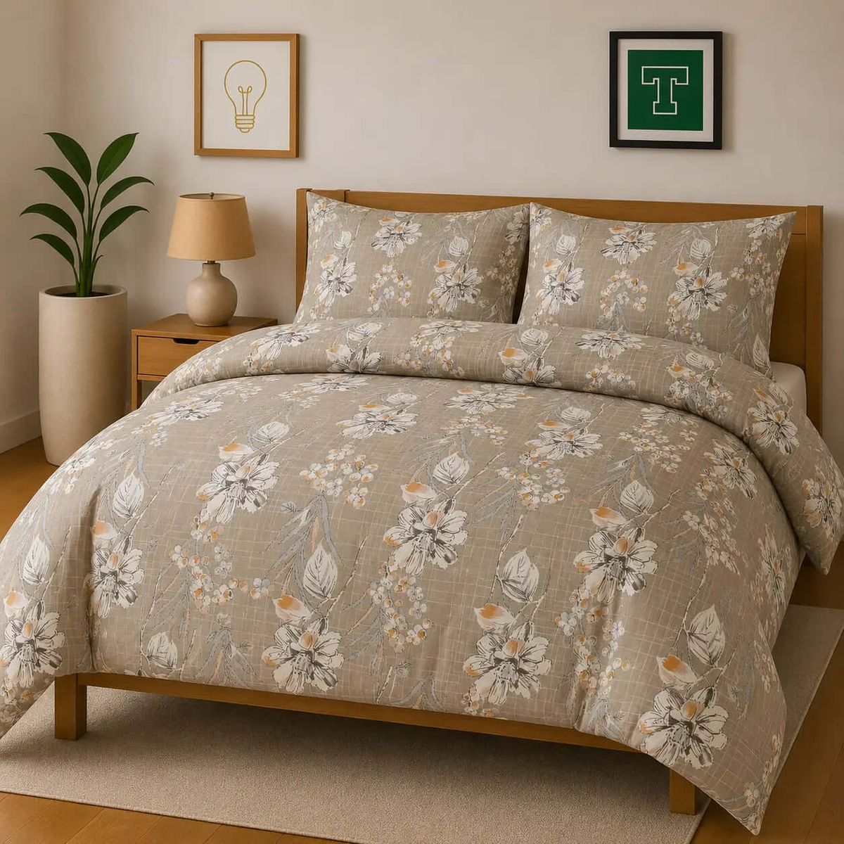Bedding Set 3-Piece Cotton for Everyday Comfort.Hania Textile