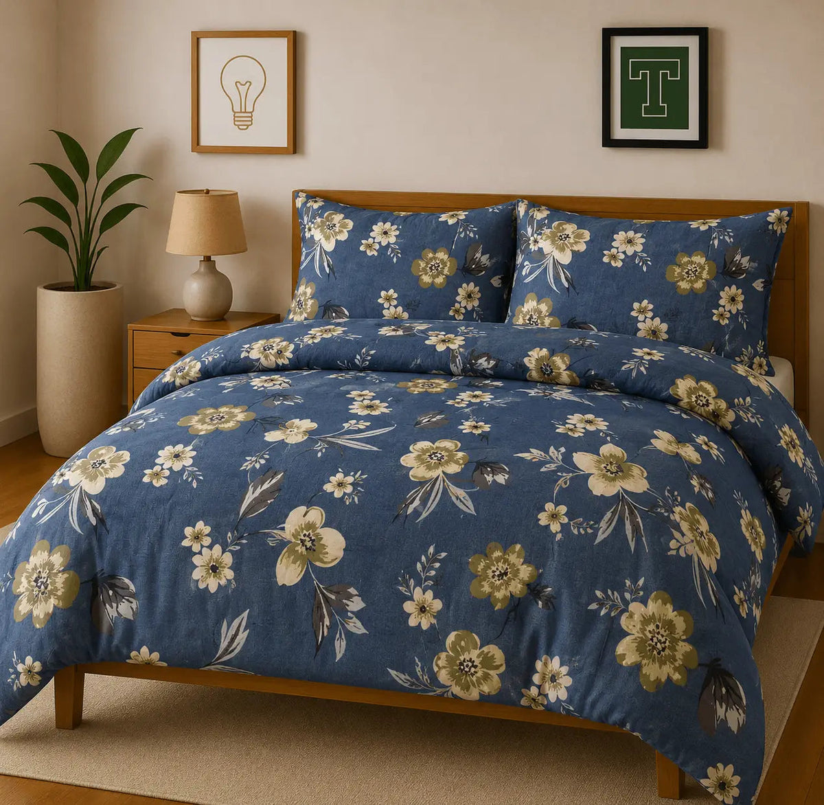 Bedding Set 3-Piece Cotton for Everyday Comfort.Hania Textile
