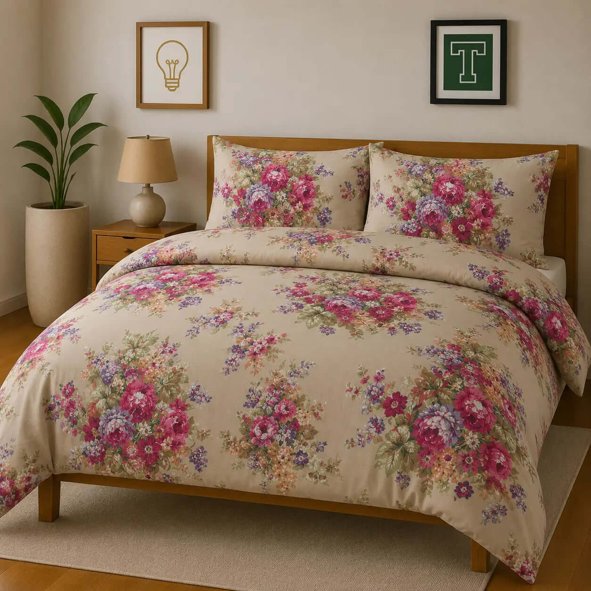 Bedding Set 3-Piece Cotton for Everyday Comfort.Hania Textile