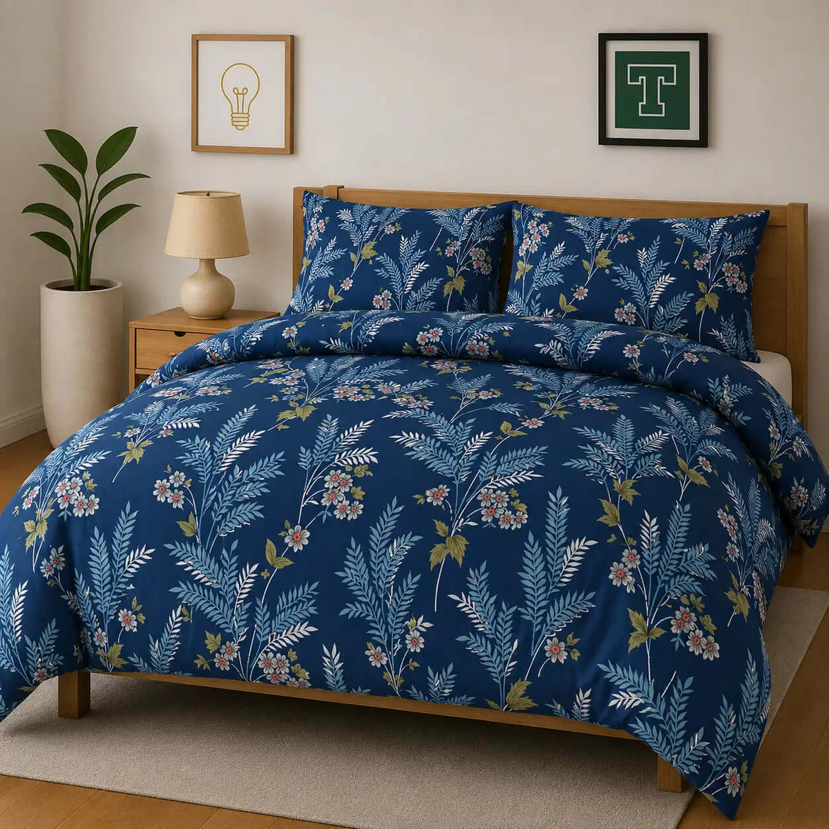 Pure Cotton 3pc Bedsheet Set WF-447 - Hania TextileHania Textile