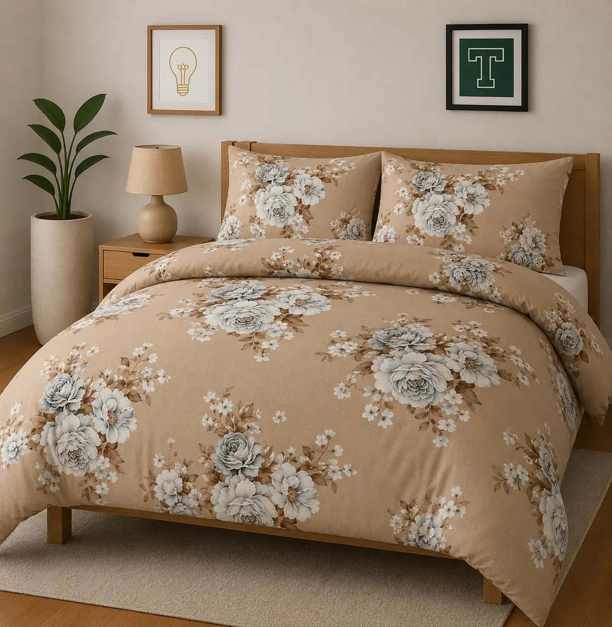 Bedding Set 3-Piece Cotton for Everyday Comfort.Hania Textile