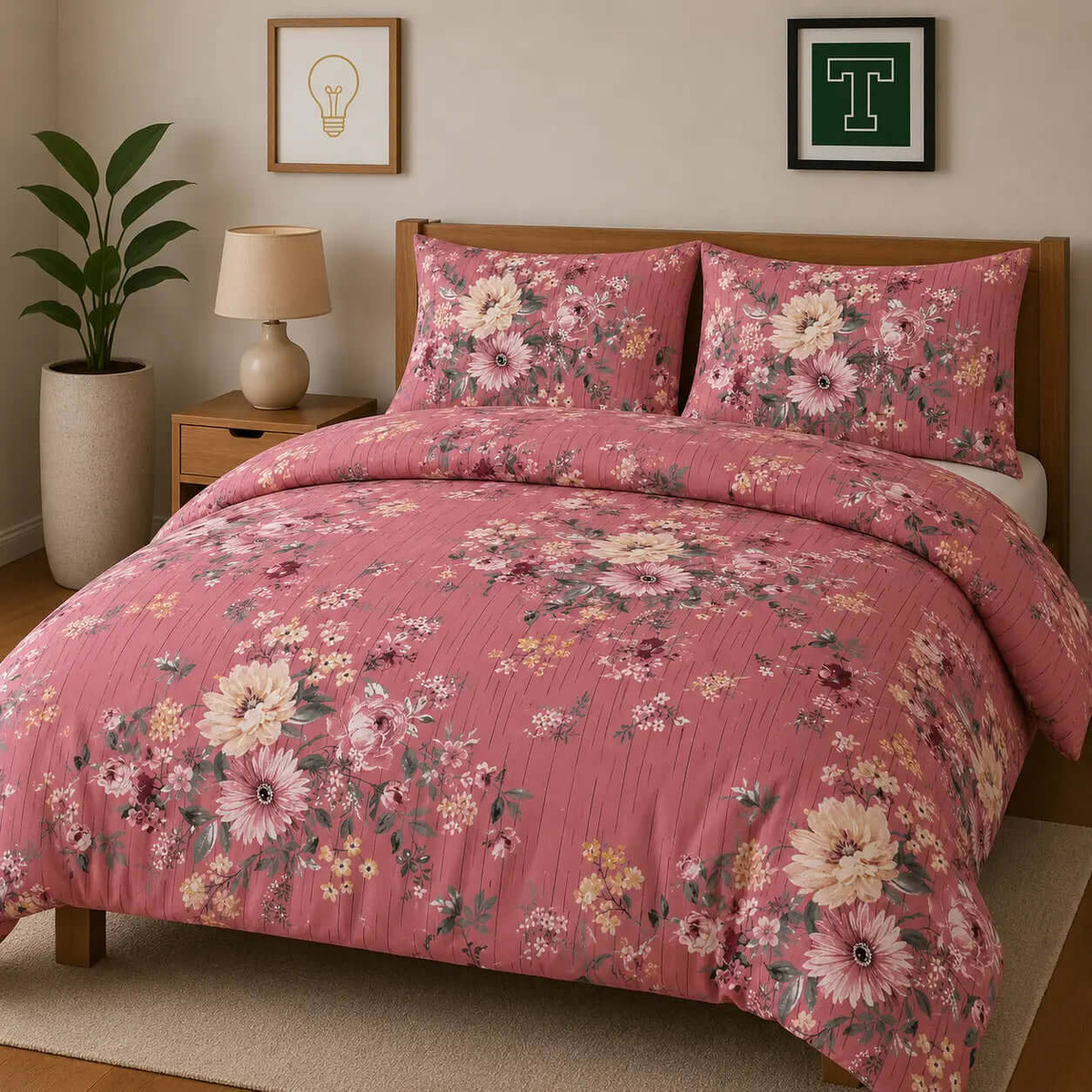 Bedding Set 3-Piece Cotton for Everyday Comfort.Hania Textile