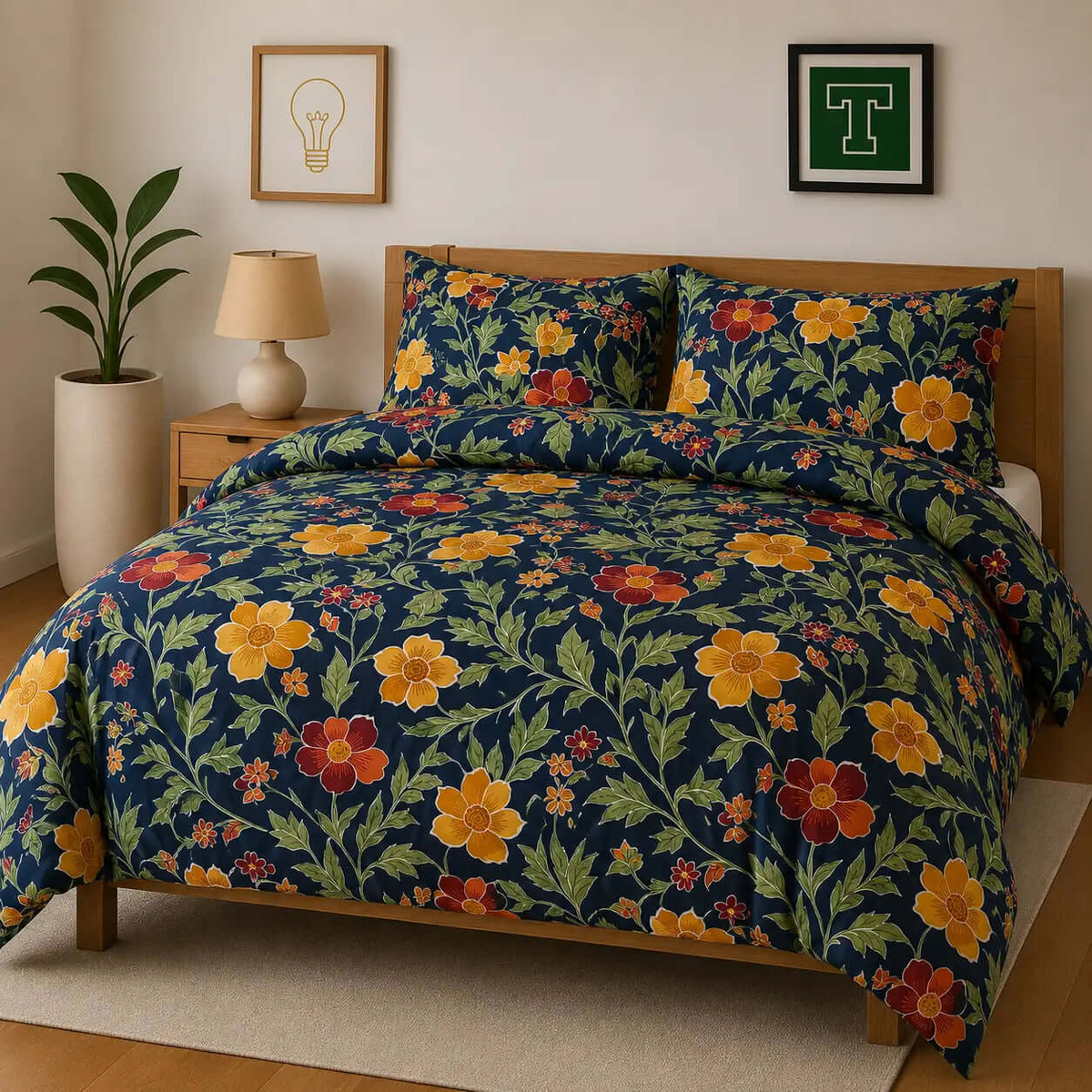 Bedding Set 3-Piece Cotton for Everyday Comfort.Hania Textile