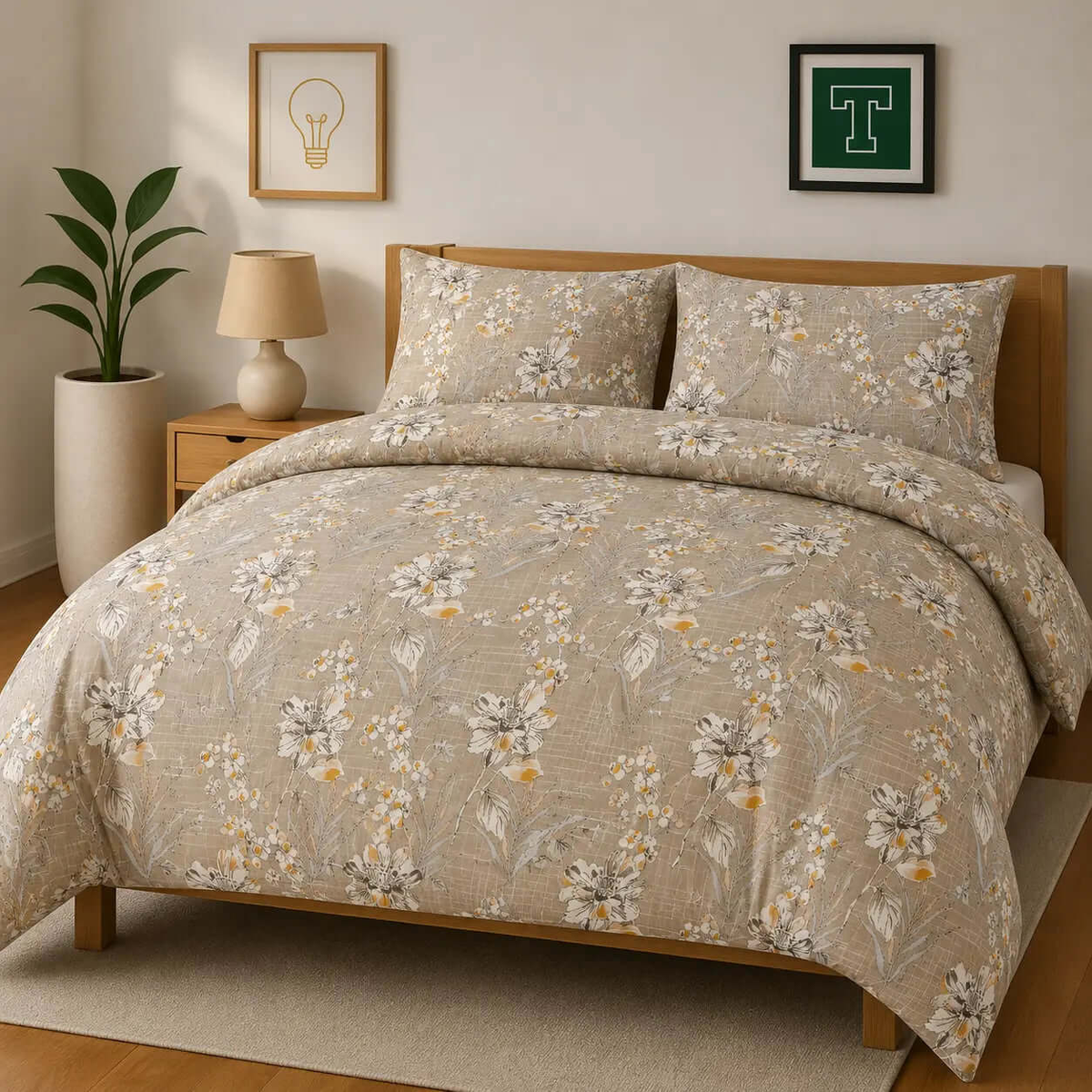 Bedding Set 3-Piece Cotton for Everyday Comfort.Hania Textile