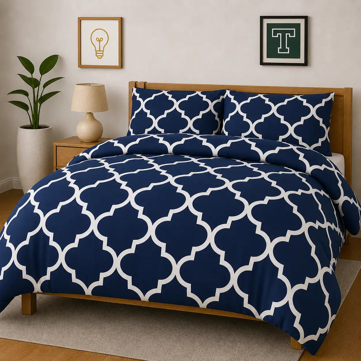 Pure Cotton 3pc Bedsheet Set WF-391 - Hania TextileHania Textile