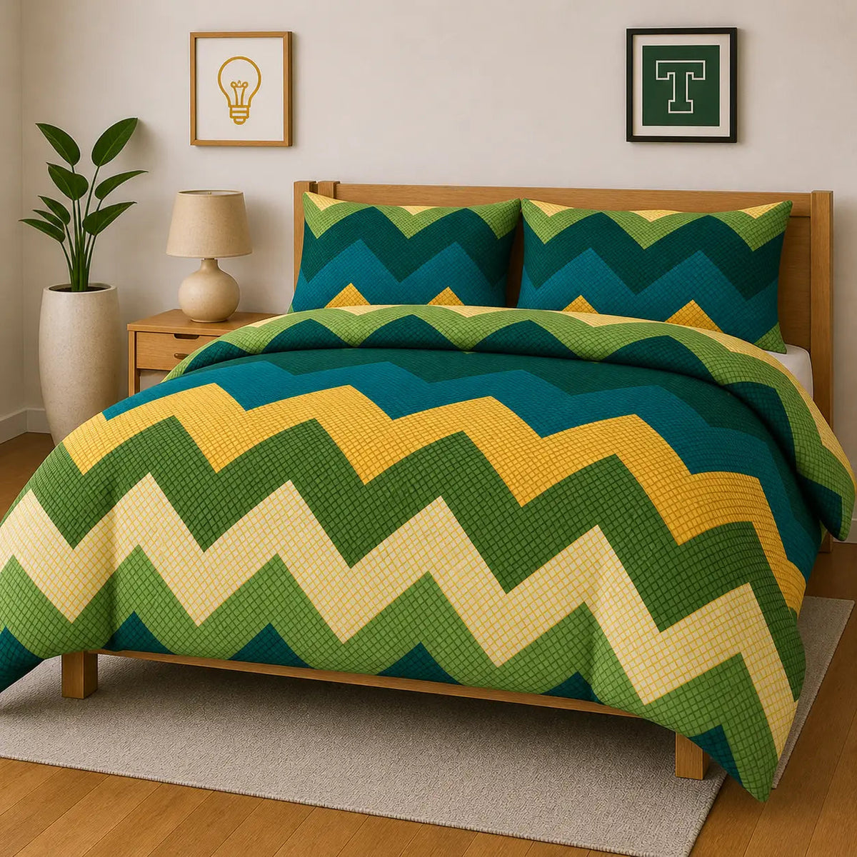 Pure Cotton 3pc Bedsheet Set WF-382 - Hania TextileHania Textile