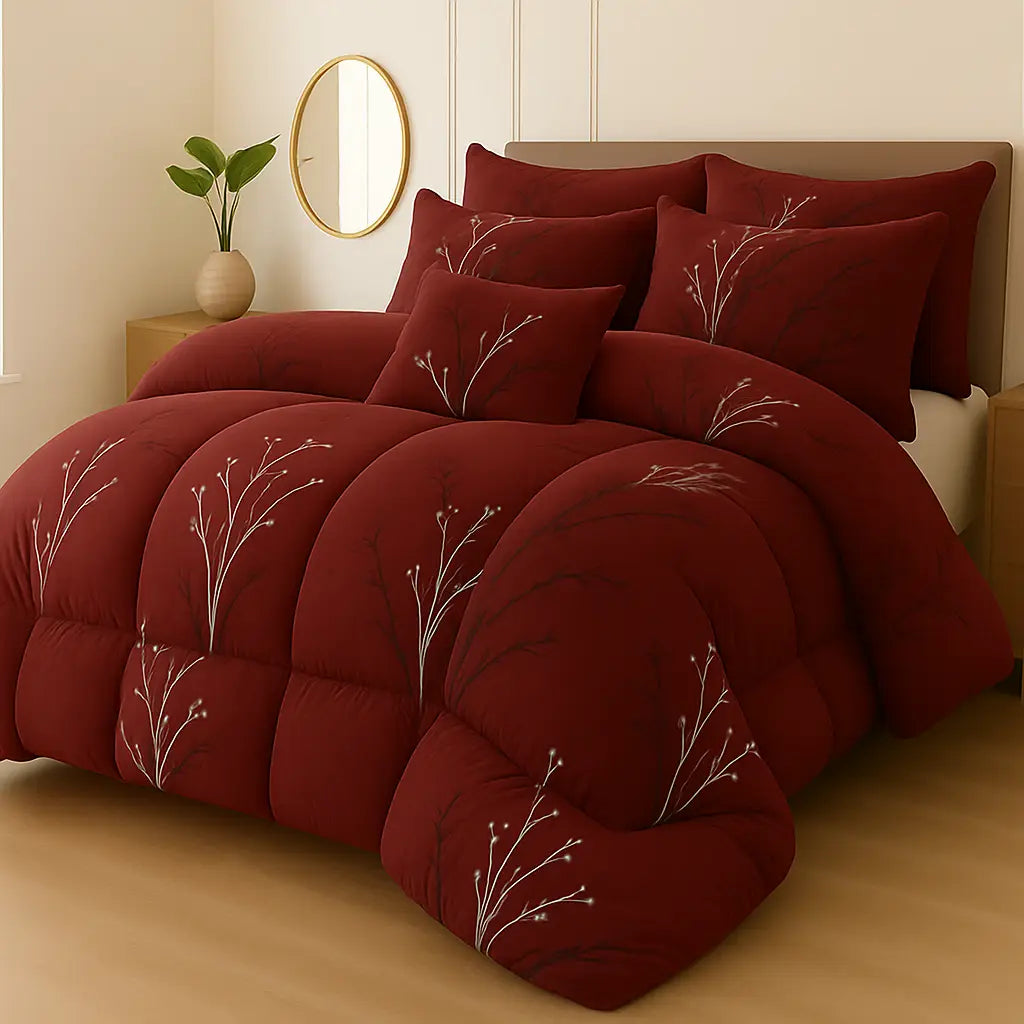 Winter Quilt/Razai Set WR-2551 (Heavy polyester Filling) - Hania Hania Textile