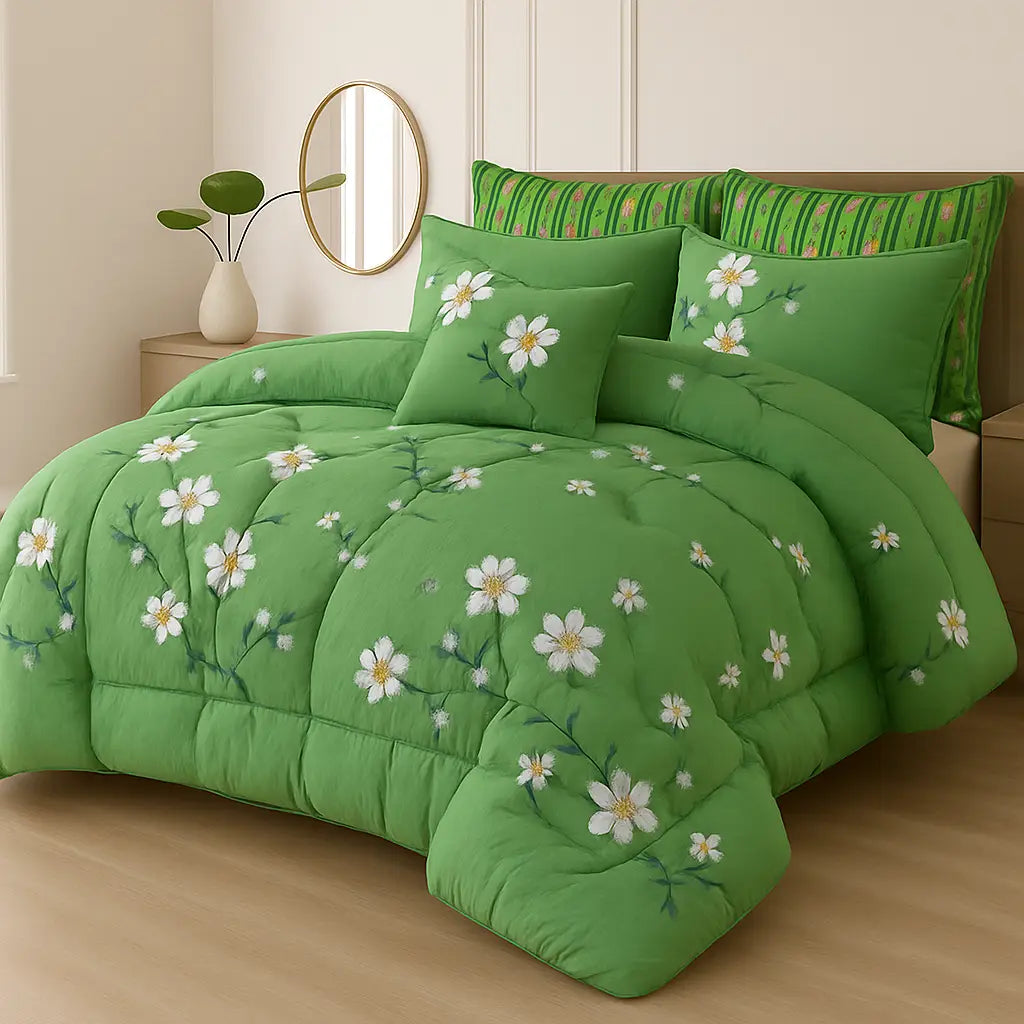 Aiman Khan Winter Quilt/Razai Set WR-2530 (Heavy polyester Filling) - Hania Textile