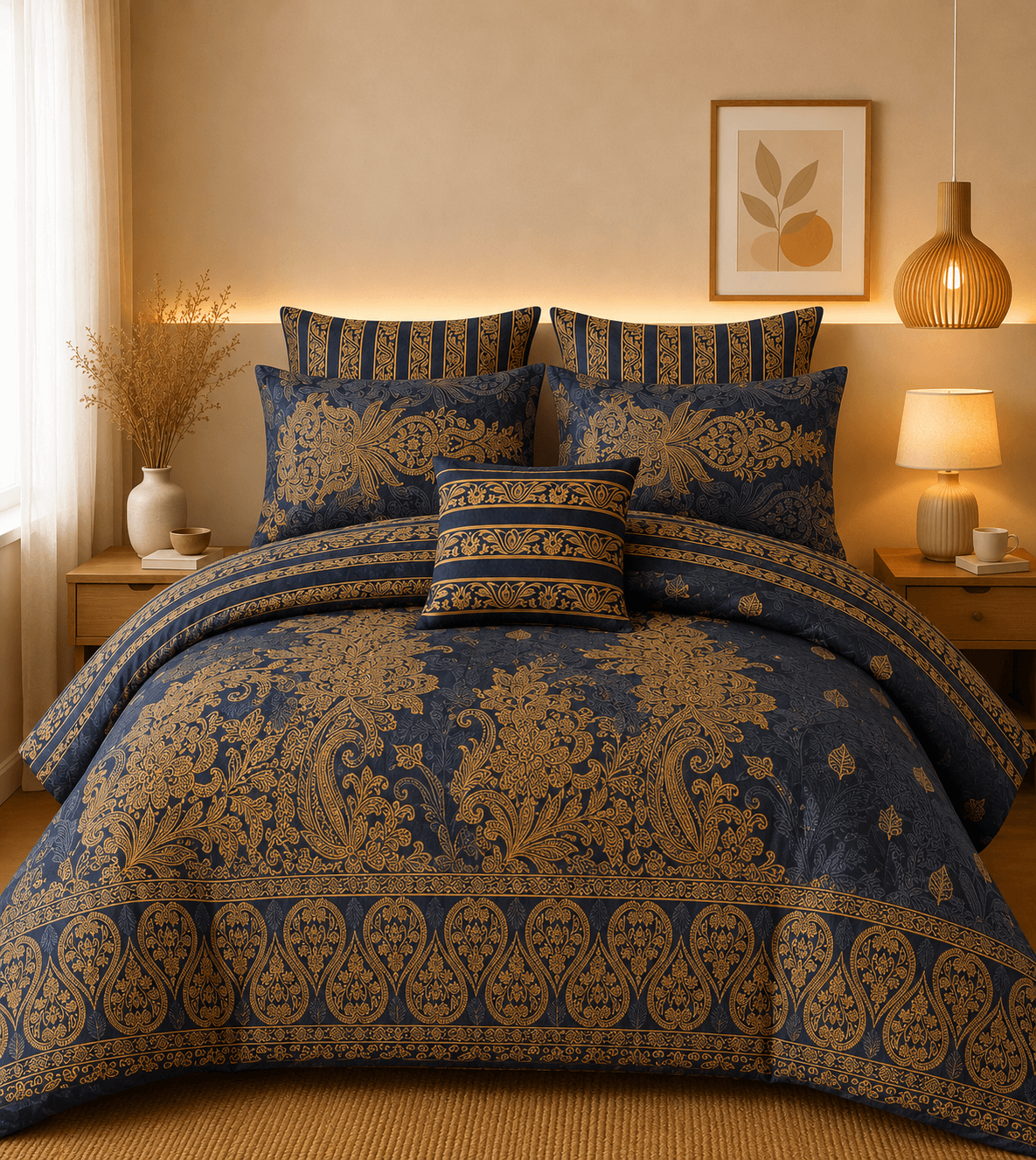 7 Pcs Comforter Set 927 - Hania Textile
