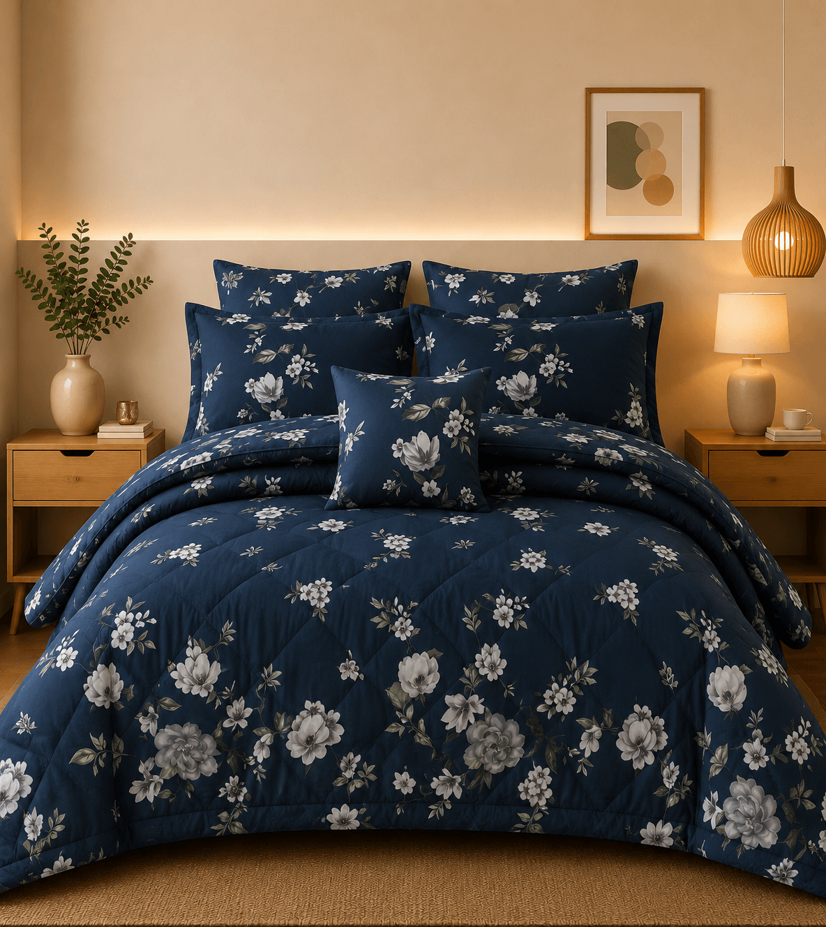 7 Pcs Comforter Set Mh-847 - Hania Textile