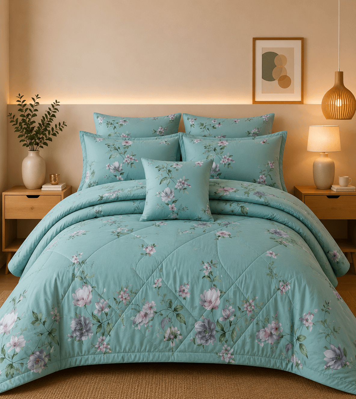 Salma Hassan 7 Pcs Summer Comforter Set 918 - Hania Textile