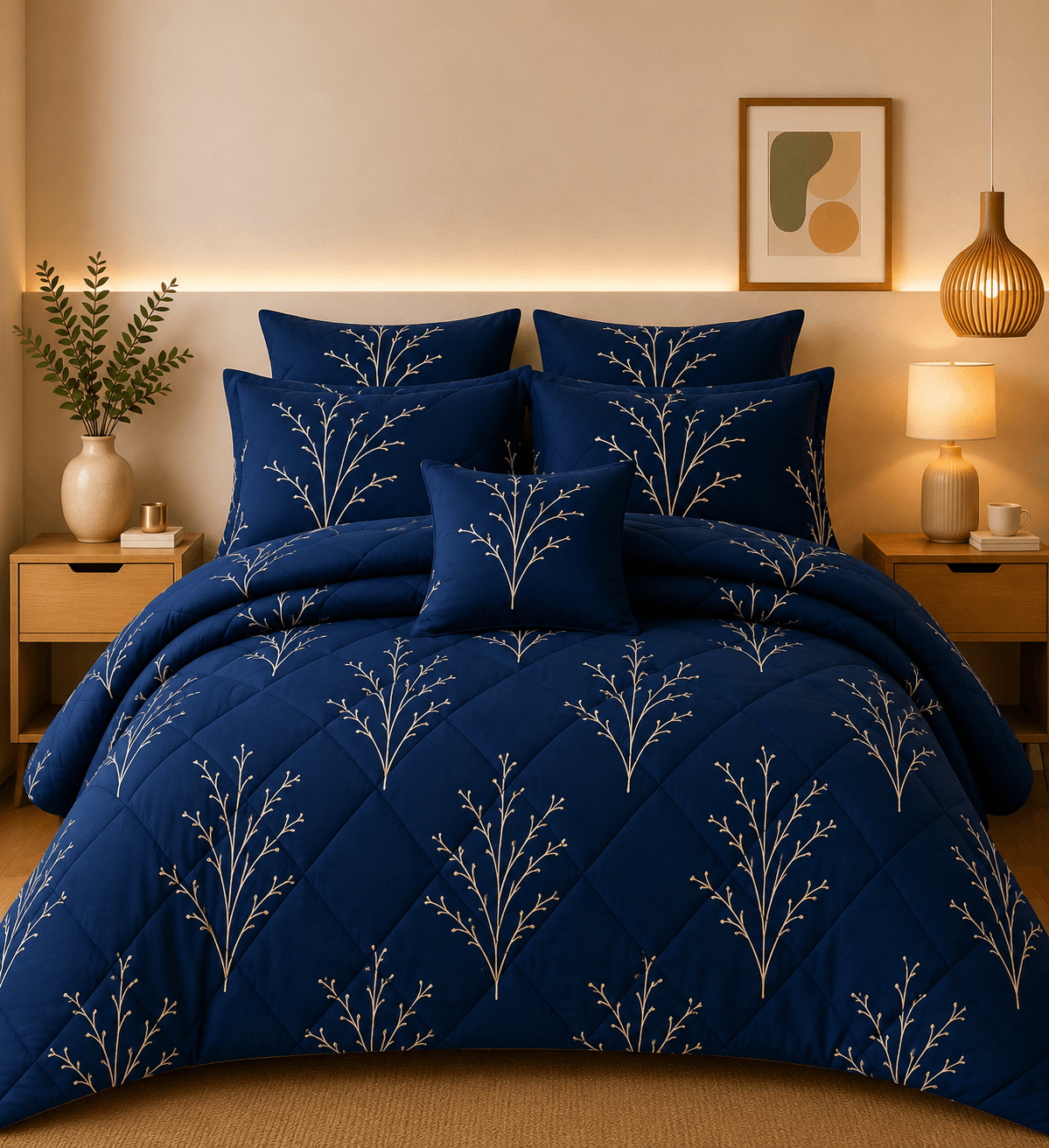 7 Pcs Comforter Set Mh-816 - View 2 - Hania Textile
