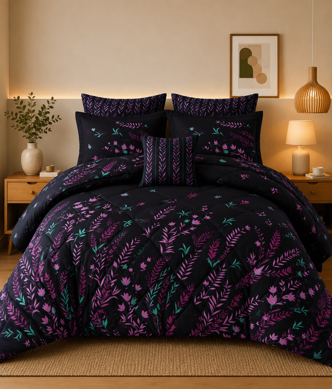 7 Pcs Comforter Set Mh-818 - Hania Textile
