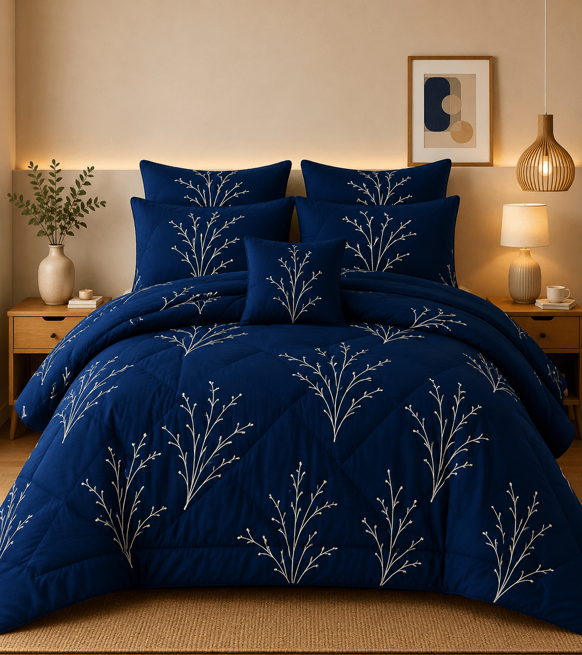 7 Pcs Comforter Set Mh-816 - Hania Textile