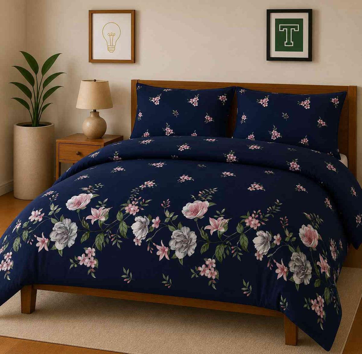 Bedding Set 3-Piece Cotton for Everyday Comfort.Hania Textile