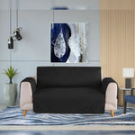 Cotton Quilted Sofa Cover ﹙ Black ﹚ Quilts & Comforters