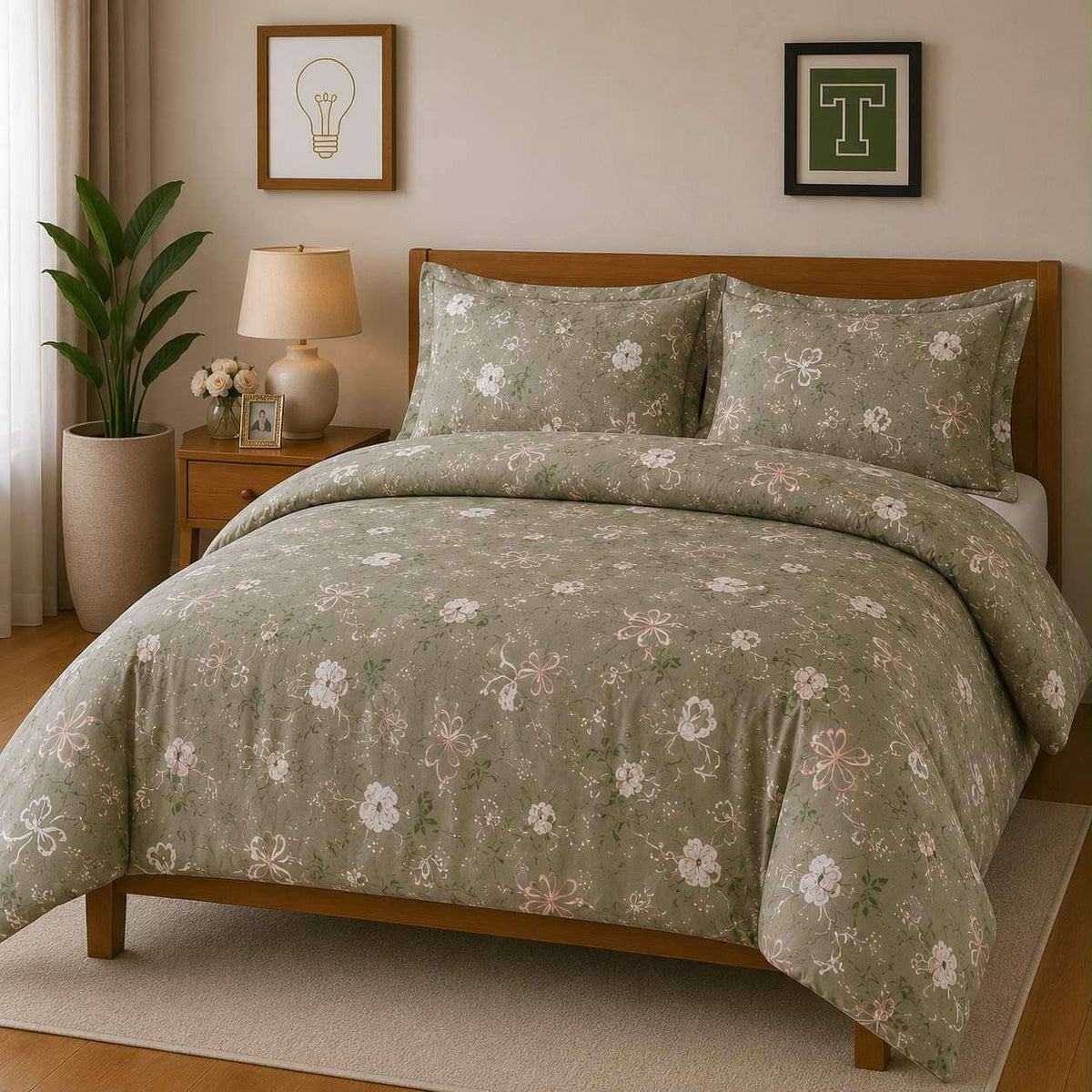 Bedding Set 3-Piece Cotton for Everyday Comfort.Hania Textile