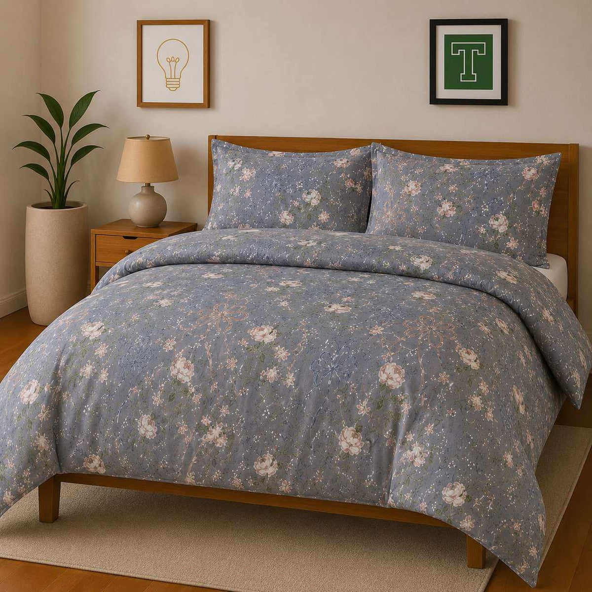 Bedding Set 3-Piece Cotton for Everyday Comfort.Hania Textile