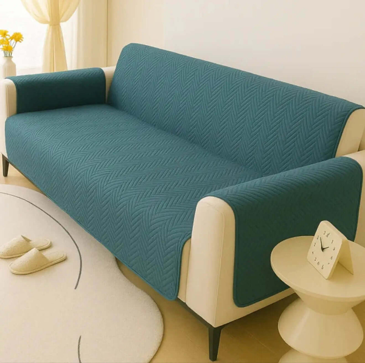 Sofa Cover:Zig Zag ultrasonic Quilted Design( Zinc )Hania Textile