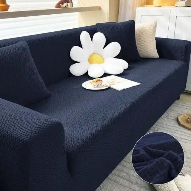 Sofa Cover:Jecquard Mesh Quilted Design ( Navy Blue)Hania Textile