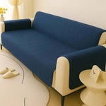 Sofa Cover:Zig Zag ultrasonic Quilted Design﹙Navy Blue﹚Hania Textile