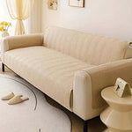 Sofa Cover:Zig Zag ultrasonic Quilted Design﹙ Beig﹚Hania Textile
