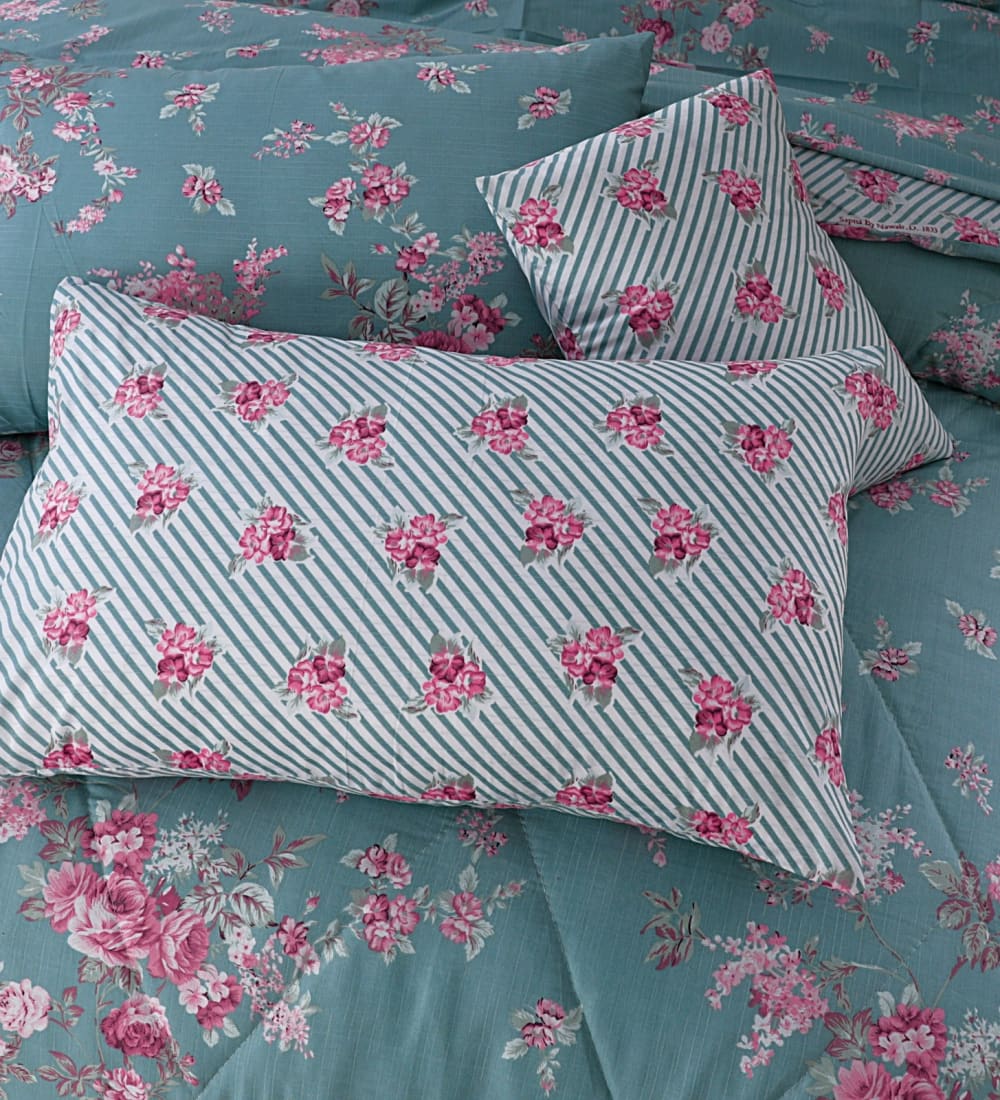 Winter Razae Set 6Pc Pink Flower (Heavy Filling) Quilts & Comforters