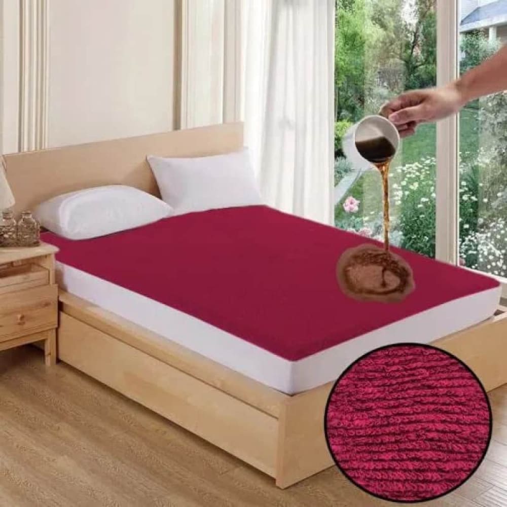 Terry Towel Plain Waterproof Mattress Protector With Elastic Fitting Protectors