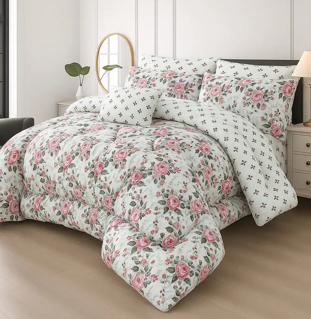 Winter Quilt/Razai Set WR-2521 (Heavy polyester Filling) - Hania Hania Textile