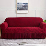 Zebra Style Velvet Sofa Cover﹙ Maroon ﹚ Quilts & Comforters